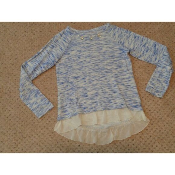 "So" girls size 16 blue/white long sleeve sweater - Picture 1 of 5